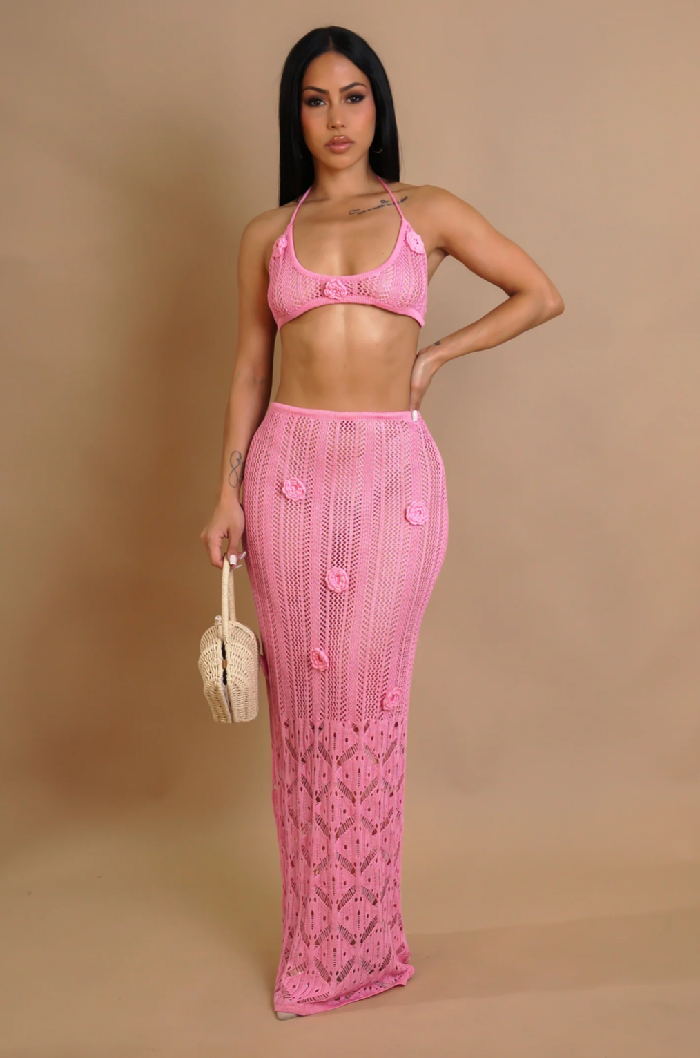 Pink Flower Two Piece
